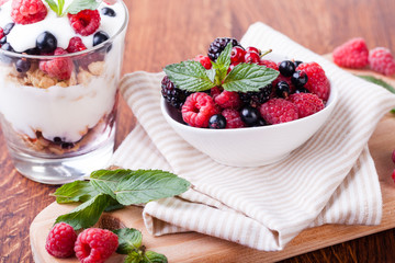 yogurt with muesli and berries