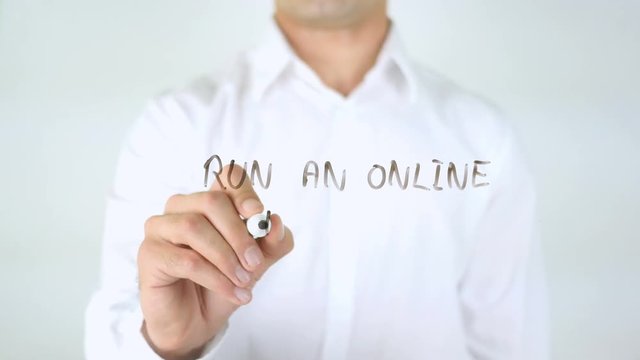 Run An Online Busi, Man Writing on Glass
