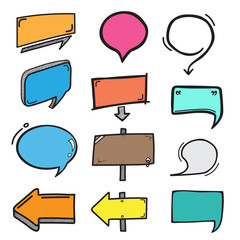 set of text box doodle style for you design. hand drawn vector illustration.