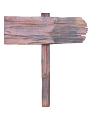 Wooden sign isolated on white background