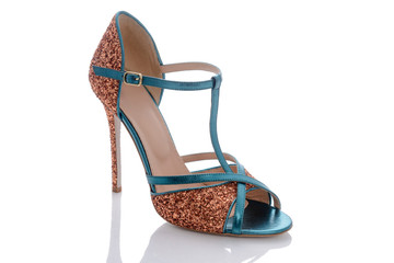 sandals with unique heels in sequins
