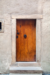 Old wooden door in Prague, Czech Republic