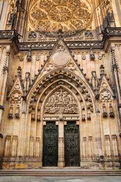 Entrance of the St. Vitus Cathedral. Prague, Czech Republic