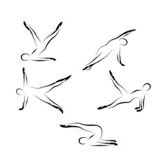 Set of abstract pilates poses