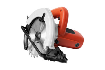 Power Tools, circular saw on white background