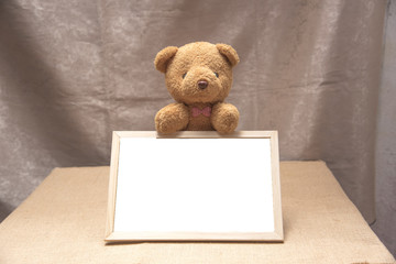 Teddy bear, Blackboard white