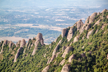 Aerial view of Montserrat mountain. Catalonia. Spain.