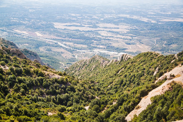 Naklejka premium Panoramic view of Montserrat mountain. Catalonia. Spain.