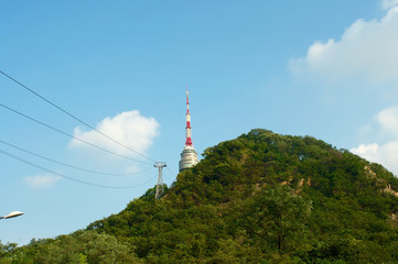 Obraz premium Seoul tower in summer in South Korea