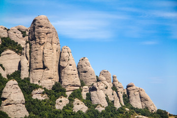 Fototapeta na wymiar Montserrat mountain rocks. Catalonia. Spain.