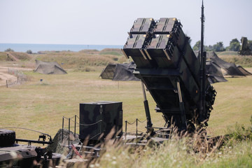 Patriot defence missiles system at a joint US-Romanian military drill, on July 19, 2017, in Capu...