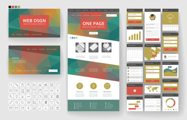 Website design template and interface elements