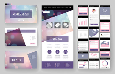 Website design template and interface elements