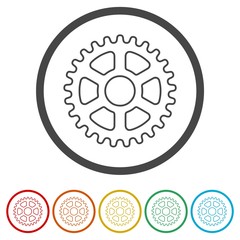 Outline gear icons set