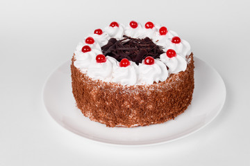 Festive cake on white