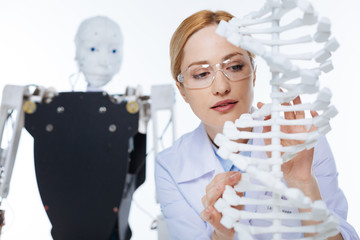 Capable qualified scientist studying the structure of human DNA