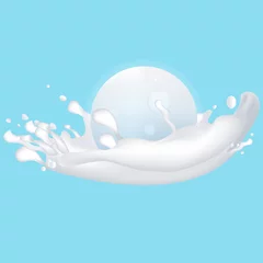 Gordijnen Moon in milk splash isolated © faegga