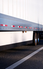 Obraz na płótnie Canvas Semi trailer with aerodynamic skirt for fuel savings