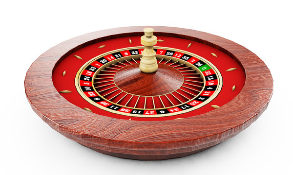 Roulette wheel. 3d render image. Isolated white background.