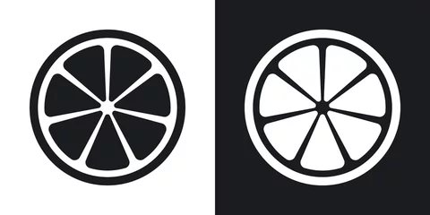 Foto op Plexiglas Vector citrus icon. Two-tone version on black and white background © RealVector