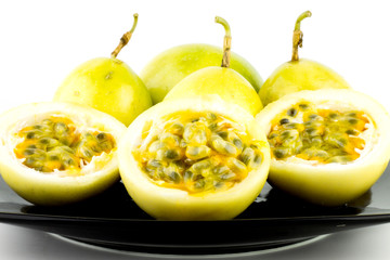 Passion fruit isolated on white background