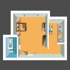 Top view of apartment.