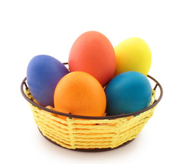 Fototapeta na wymiar Basket with Easter eggs