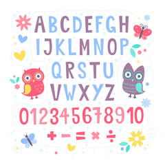 Cute cartoon colorful alphabet for children 