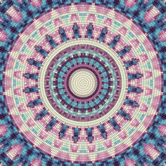 Seamless background pattern. Decorative round mosaic art pattern.