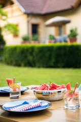 Summer garden party table setting