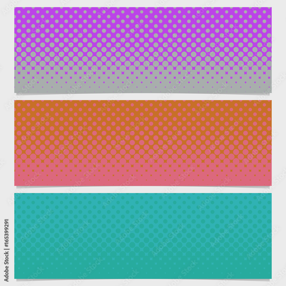 Poster halftone dot pattern banner template - vector graphic from circles in varying sizes