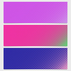 Halftone dot pattern banner background set - vector graphic from circles