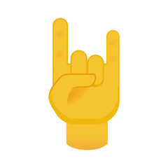 Rock and Roll Hand on White Background. Isolated Vector Illustration 