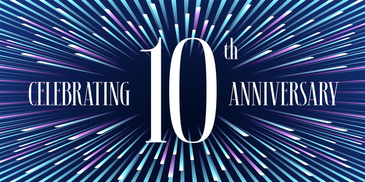 10 years anniversary vector icon, banner