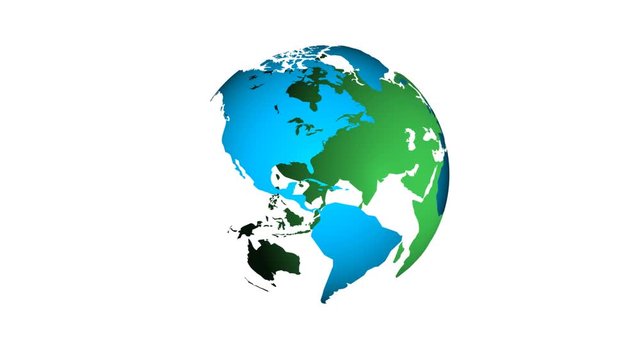 Rotation planet.  Earth globe. World map design. Global sphere planet.