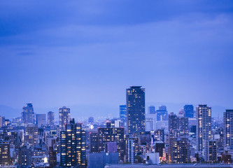 Fototapeta premium City scape night scene skyline Building with lighting