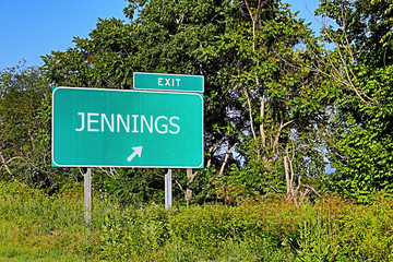 US Highway Exit Sign For Jennings