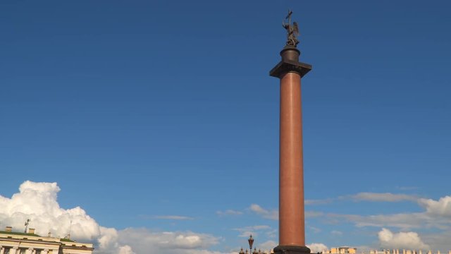 Alexander Column on the Palace Square in St. Petersburg Russia