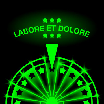 Wheel of Fortune. Neon casino gaming machine illustration.