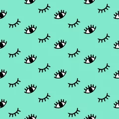 Washable Wallpaper Murals Eyes Vector hand drawn seamless pattern