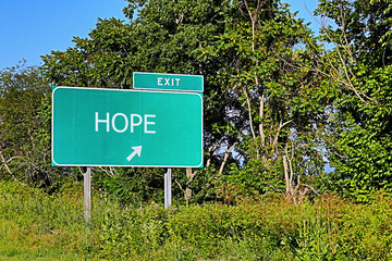 Fototapeta premium US Highway Exit Sign For Hope