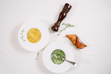Chicken broth with herbs