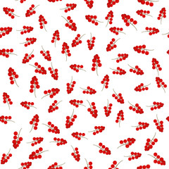 Green branches of red currant are scattered chaotically