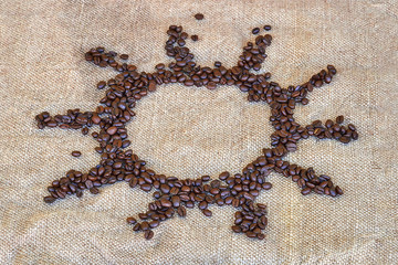 Coffee beans Sun shape