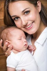 Mom with a newborn baby