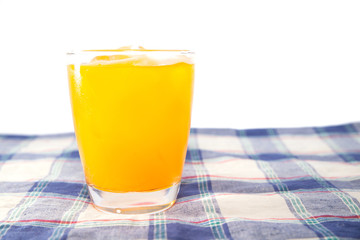 orange juice on white background