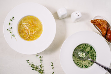 Chicken broth with herbs