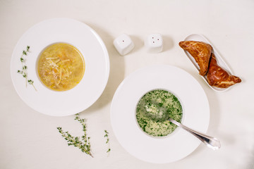 Chicken broth with herbs