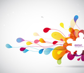 Abstract colored flower background with circles.