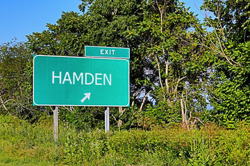 Fototapeta premium US Highway Exit Sign For Hamden